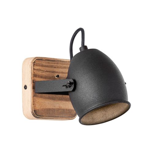 4004353378782 - Lampe Crowton Wandspot kohlenschwarz holz Metall Holz 1x PAR51 GU10 6WReflektorlampen (nicht enthalten) - schwarz - Brilliant 4004353378782 - Lampe Crowton Wandspot kohlenschwarz holz Metall Holz 1x PAR51 GU10 6WReflektorlampen (nicht enthalten) - schwarz - Brilliant