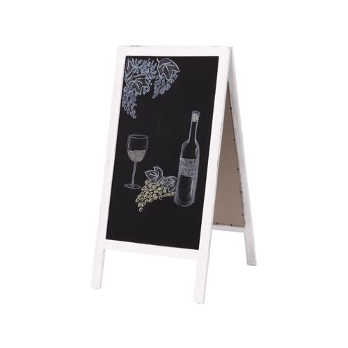 4057651225876 - XL Werbetafel MCW-C17 Aufsteller Kreidetafel Kundenstopper 2 Schreibflächen klappbar 100x50cm ~ shabby weiß 4057651225876 - XL Werbetafel MCW-C17 Aufsteller Kreidetafel Kundenstopper 2 Schreibflächen klappbar 100x50cm ~ shabby weiß