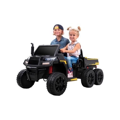 4056551139221 - UTV-Kinder-Elektroauto A730 mit 6x4 Vierradantrieb 2-Sitzer Kippmulde Fernbedienung EVA-Reifen (Schwarz) 4056551139221 - UTV-Kinder-Elektroauto A730 mit 6x4 Vierradantrieb 2-Sitzer Kippmulde Fernbedienung EVA-Reifen (Schwarz)
