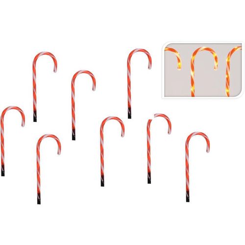 4260625748572 - Spetebo - Zuckerstangen mit 7 led - 8 Stück im Set - Timer   8 Funktionen