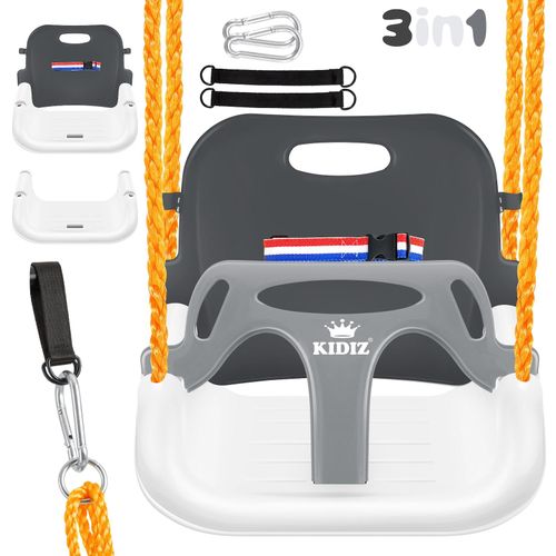 4260729119599 - KIDIZ® Babyschaukel Kinderschaukel 3 in 1 Babysitz verstellbar Mitwachsend Schaukelsitz Gartenschaukel für Baby Kinder mit Rückenlehne und Anschnallgurt belastbar bis 100kg Indoor Outdoor 4260729119599 - KIDIZ® Babyschaukel Kinderschaukel 3 in 1 Babysitz verstellbar Mitwachsend Schaukelsitz Gartenschaukel für Baby Kinder mit Rückenlehne und Anschnallgurt belastbar bis 100kg Indoor Outdoor