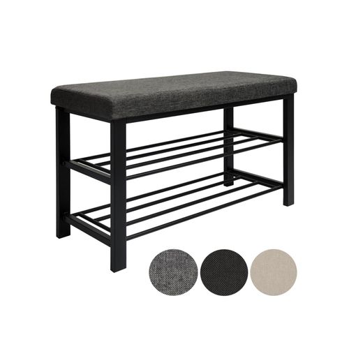 4057216035902 - - Schuhregal offener Schuhschrank 2 Böden stabile Sitzbank Schuhbank Schuhablage - grau 4057216035902 - - Schuhregal offener Schuhschrank 2 Böden stabile Sitzbank Schuhbank Schuhablage - grau