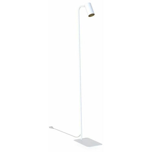 4251756381653 - Licht-erlebnisse - Stehleuchte Wohnzimmer Weiß 124 cm klein flexibel GU10 Metall Leselampe Stehlampe - Weiß Gold