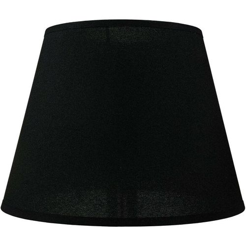 4255596622235 - Licht-erlebnisse - Lampenschirm Stoff für Tischleuchte Tischlampe E14 konisch ø 25 cm Schwarz Stoffschirm - Schwarz