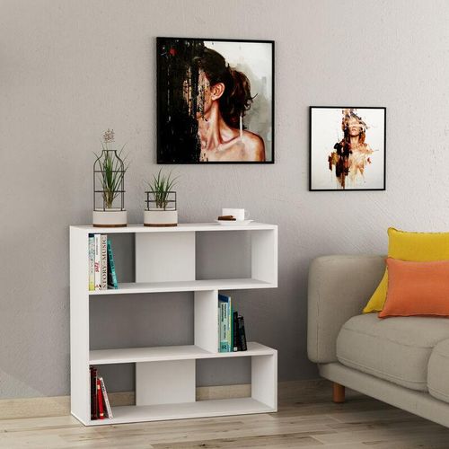 8680812133329 - Decortie - Molly Modernes Bücherregal Display Unit Nr1 Weiß Kurz 89cm - White