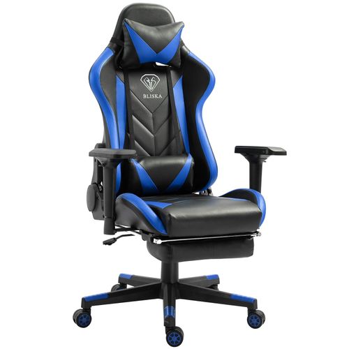 4250931564911 - Gaming Stuhl mit Fußstütze und ergonomsichen 4D-Armlehnen gaming chair in ergonomischer Sportsitz Optik Gamer Stuhl mit verstellbaren Rückenstützkissen Bürostuhl