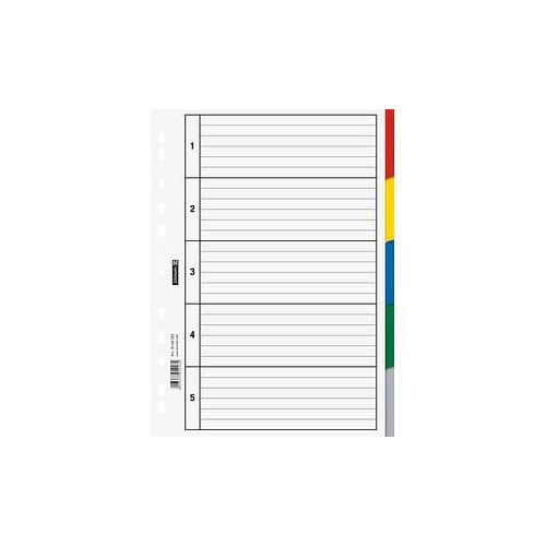 4003273054264 - Ordnerregister Vollformat blanko weiß 5-teilig 4003273054264 Brunnen