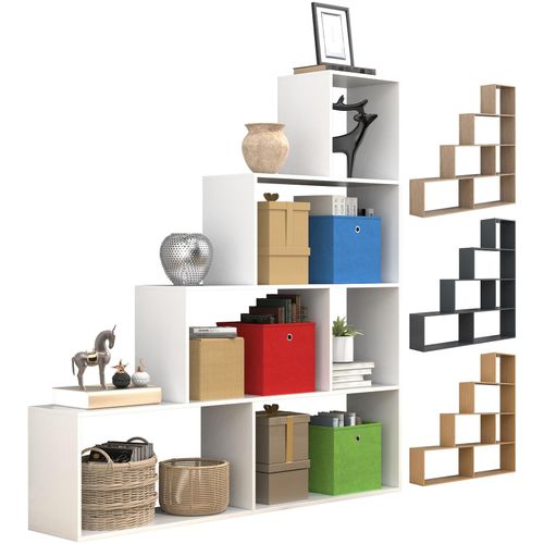 4051814428937 - Standregal Holz Stand Treppenregal Stufenregal Standregal Raumteiler Bücherregal Dubila L Gr 155 braun (sonoma eiche) B155cm H163cm T29cm Holzwerkstoff Holz Spanplatte Regale 4051814428937 - Standregal Holz Stand Treppenregal Stufenregal Standregal Raumteiler Bücherregal Dubila L Gr 155 braun (sonoma eiche) B155cm H163cm T29cm Holzwerkstoff Holz Spanplatte Regale