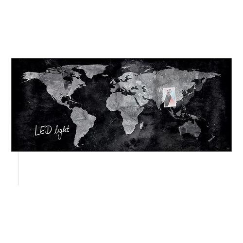 4004360825897 - Glas-Magnettafel artverum® LED light 1300 x 550 cm World-Map 4004360825897 Sigel