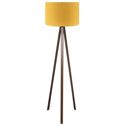 8434652201331 - Wellhome - Dunkle StativStehleuchte mit 100% mdf Yellow Screen Gelb Tanganic Collection 38x38x140 cm Mütze 27 max 60 w