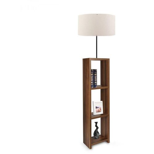 8434652201270 - Wellhome - Walnusslampe Walnuss mit 100% mdf -Bildschirm Creme Victory Collection 38x38x140 cm Cap 27 max 60 w