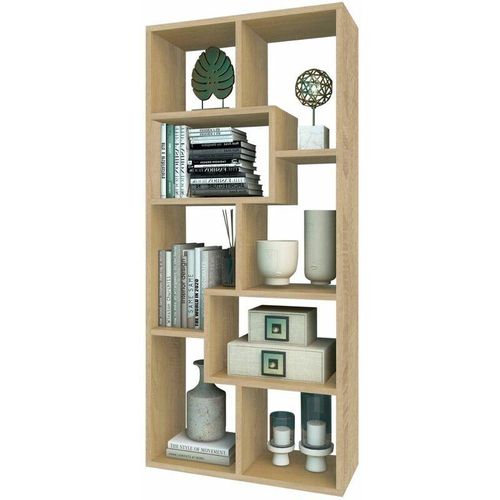 4260360016981 - Bücherregal Sigma aus Holz 8 Fächer modernes Design Natur Sonoma - Natur - Coemo