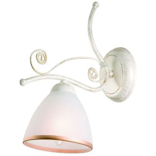 5907687419260 - Lamkur Lighting - Lamkur Retro Wandleuchte mit Glasschirm weiß 1x E27