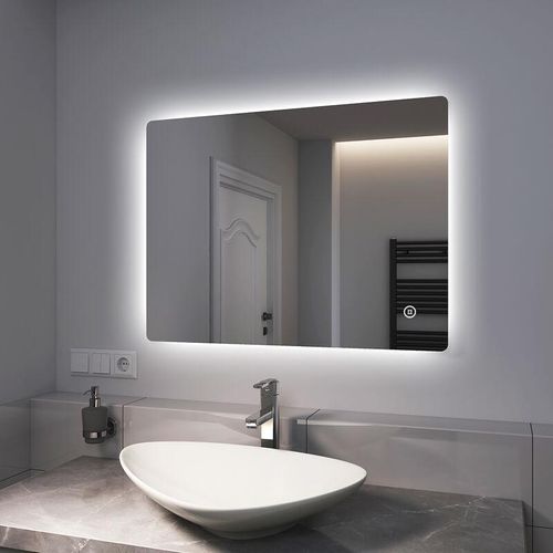 7445605725799 - Badspiegel led Badezimmerspiegel Badspiegel Energie Sparen 80x60cm Warmweiß Kaltweiß Natürliches Beleuchtung Touch-schalter - Emke 7445605725799 - Badspiegel led Badezimmerspiegel Badspiegel Energie Sparen 80x60cm Warmweiß Kaltweiß Natürliches Beleuchtung Touch-schalter - Emke