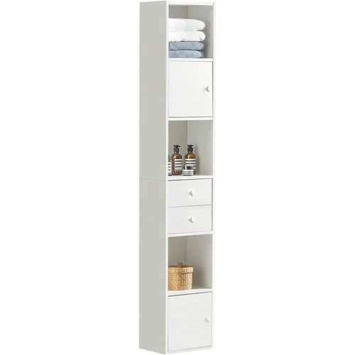 4251388617397 - SoBuy STR10-W Badezimmer Hochschrank mit Schubladen Badschrank Badregal Standregal Aufbewahrungsregal Aktenschrank Büroregal weiß BHT ca 33x188x24cm