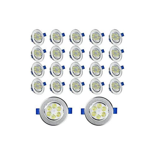 0762418540560 - Naizy - led Einbaustrahler 230V Flach Einbauleuchte 20er Set 3W Badleuchte Einbauspot Aluminium Mini Deckenspot - 20x3W Kaltweiß