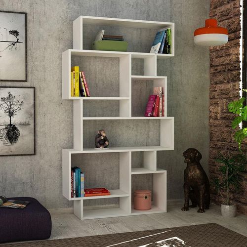 8680812140044 - Decortie - Karmato Modernes Bücherregal Display Unit Weiß Hoch 1685cm - White