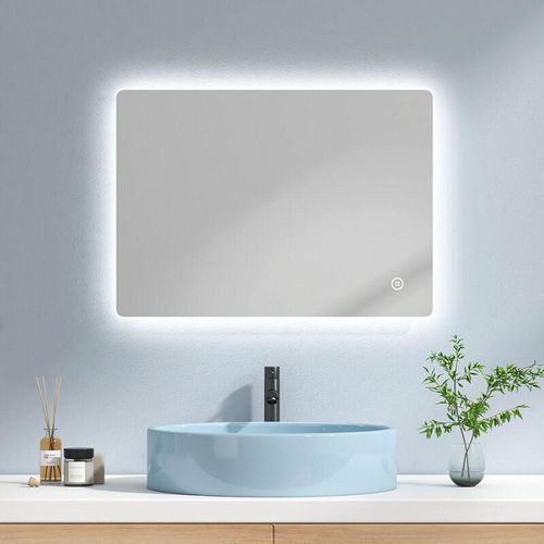 7426763795497 - Badspiegel led 50x70cm Badezimmerspiegel mit Kaltweißer Beleuchtung und Touch-schalter IP44 Energie sparen - Emke