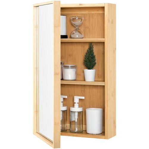 4059438680335 - [encasa] - Spiegelschrank Ikorfat 605 x 35 x 14 cm Bambus Natur Bambus