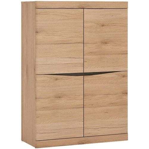 4066075106784 - Lomadox - Highboard mit 4 Türen SANFORD-129 in Eiche hell Nb b h t ca 86 123 40 cm - braun