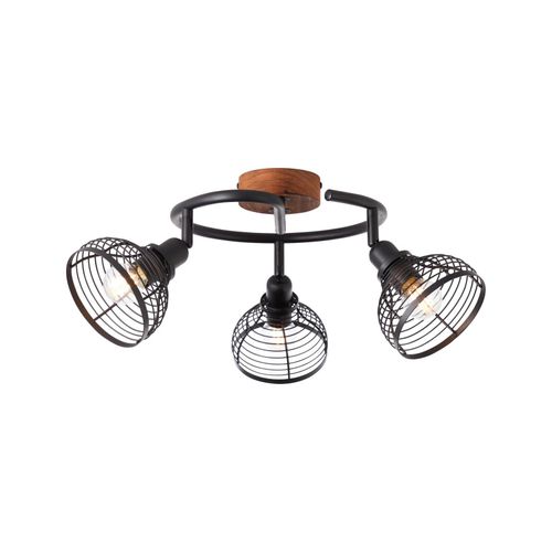 4004353378874 - Lampe Avia Spotspirale 3flg schwarz holzfarbend Metall Holz 3x D45 E14 40WTropfenlampen (nicht enthalten) - schwarz - Brilliant 4004353378874 - Lampe Avia Spotspirale 3flg schwarz holzfarbend Metall Holz 3x D45 E14 40WTropfenlampen (nicht enthalten) - schwarz - Brilliant