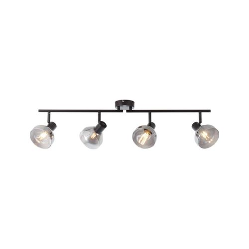 4004353351730 - BRILLIANT Lampe Reflekt Spotrohr 4flg schwarzmatt rauchglas 4x D45 E14 18W geeignet für Tropfenlampen (nicht enthalten) Köpfe schwenkbar   Arme drehbar