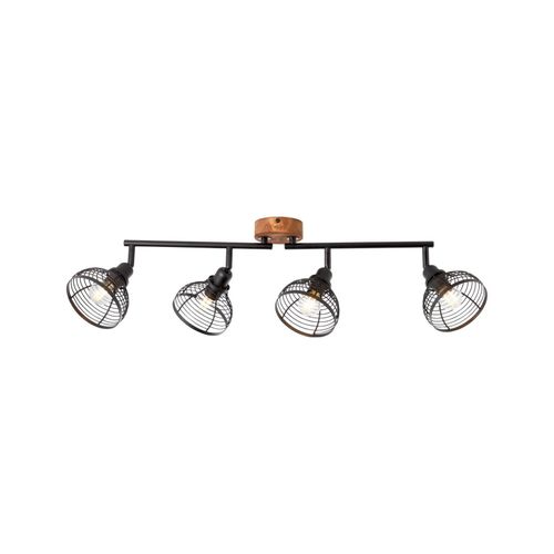 4004353378881 - Lampe Avia Spotrohr 4flg schwarz holzfarbend Metall Holz 4x D45 E14 40WTropfenlampen (nicht enthalten) - schwarz - Brilliant 4004353378881 - Lampe Avia Spotrohr 4flg schwarz holzfarbend Metall Holz 4x D45 E14 40WTropfenlampen (nicht enthalten) - schwarz - Brilliant