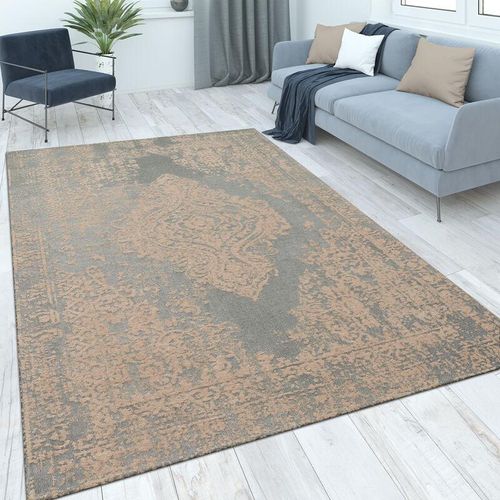 4061981242441 - Paco Home - Teppich Wohnzimmer Kurzflor Vintage Orientalisches Muster Ornamente Moderne Deko 200x290 cm Beige