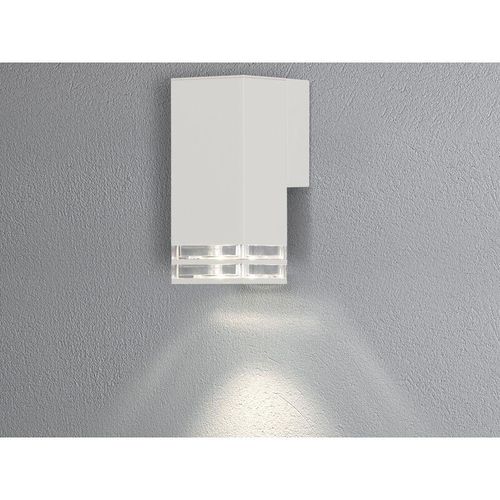 4260688150039 - Meinewunschleuchte - led Außenwandleuchte alu Down Light Weiß Effektstreifen IP44 Höhe 19cm