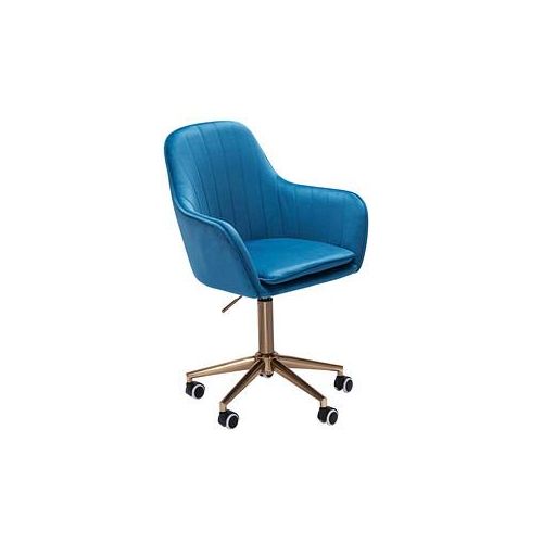 4250950298378 - WOHNLING Bürostuhl SPM1432 Stoff blau Gestell gold