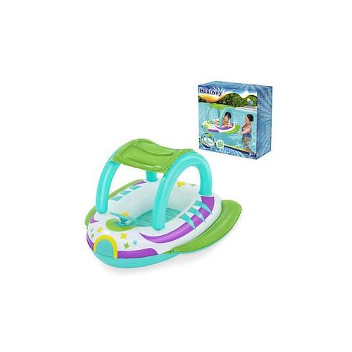 6941607308462 - - Space Splash™ Kinder-Schlauchboot Raumschiff mit Sonnenschutzdach 107 x 112 cm - Mehrfarbig