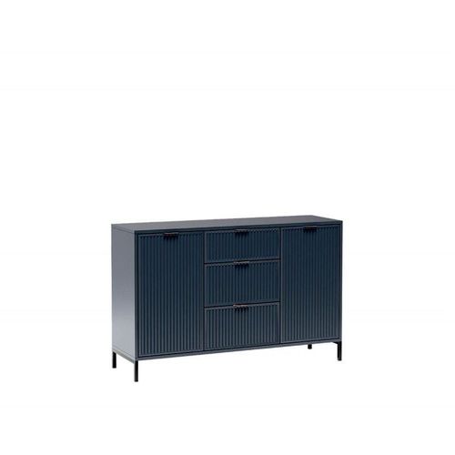 5905351241827 - Furnix - Sideboard linki LS2 Wohnzimmerkommode Modern 3 Schubladen 2 Türen Indigo