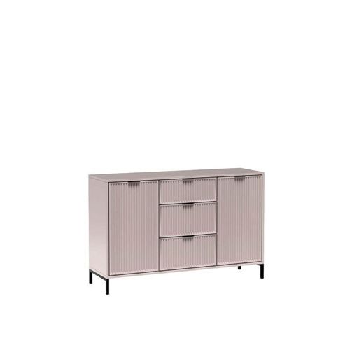 5905351241810 - Furnix - Sideboard linki LS2 Wohnzimmerkommode Modern 3 Schubladen 2 Türen Kaschmir