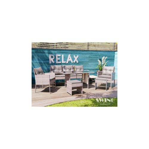 4054748015693 - Swing&Harmonie Sydney Polyrattan Sitzgruppe Esstisch Lounge Sitzgarnitur Essgruppe Gartenmöbel Set - versch Ausführungen 4054748015693 - Swing&Harmonie Sydney Polyrattan Sitzgruppe Esstisch Lounge Sitzgarnitur Essgruppe Gartenmöbel Set - versch Ausführungen