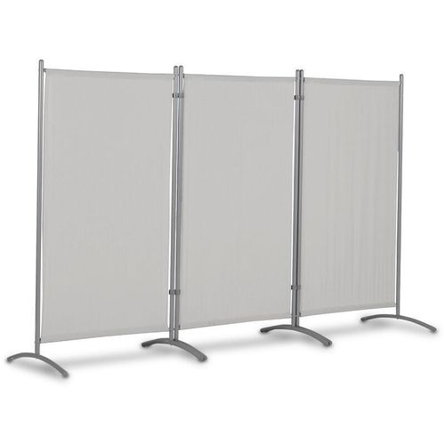 4009266877100 - Stellwand Stellwände Gr B H T 260 cm x 156 cm x 260 cm grau (lichtgrau) Paravents Stellwände 3-teilig Gesamtlänge 260 cm