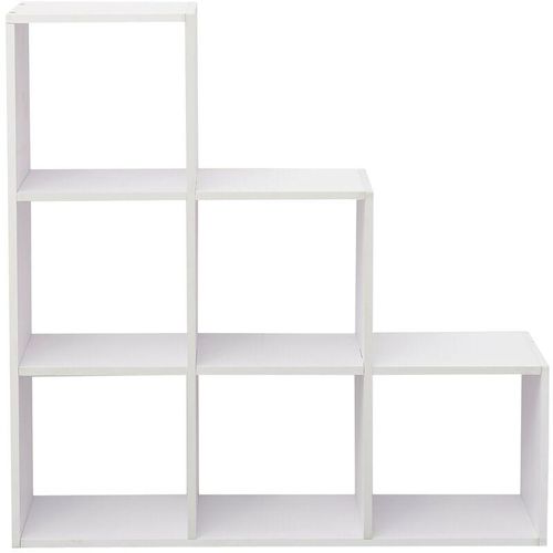 8052787041747 - Mobili Rebecca - Rebecca Mobili Bücherregal Standregal Weiß Holz 6 Ablagen Schlafzimmer 975x975x29