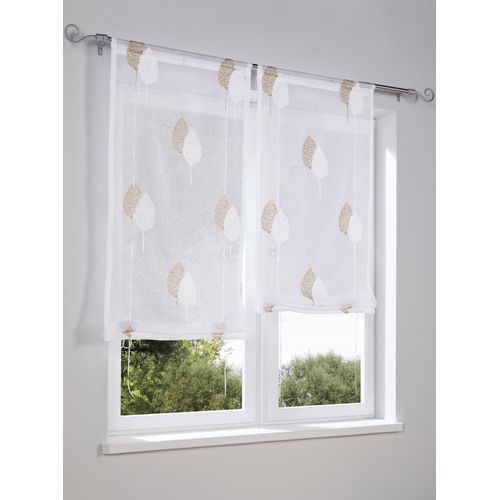 6941446667096 - Raffrollo HEINE HOME Raffrollos Gr 140 cm Stangendurchzug 60 cm beige (sand) Raffrollos halbtransparent