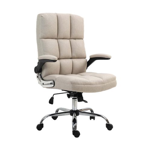 4057651420745 - Bürostuhl MCW-J21 Chefsessel Drehstuhl Schreibtischstuhl höhenverstellbar ~ Stoff Textil hellbraun
