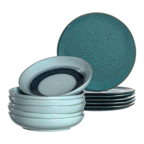 4002541260482 - Tellerset MATERA 12-teilig blau Keramik 4002541260482 - Tellerset MATERA 12-teilig blau Keramik