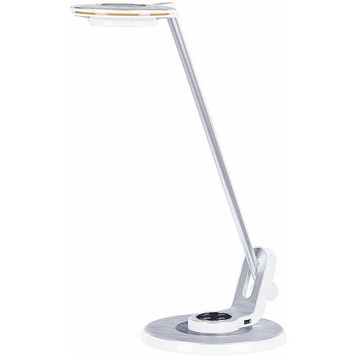 4255664817914 - Beliani - LED-Schreibtischlampe Weiß Metall USB-Port Dimmbar Verstellbarer Schirm Arm Helligkeitsregulierung Modern Büro Ausstattung Arbeitsleuchte