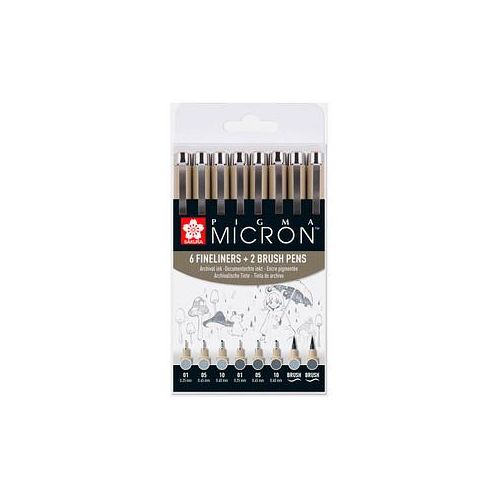 8712079474300 - 8 Pigma Micron Fineliner-Set farbsortiert 025 + 045 + 060 mm 8712079474300 8 Stück