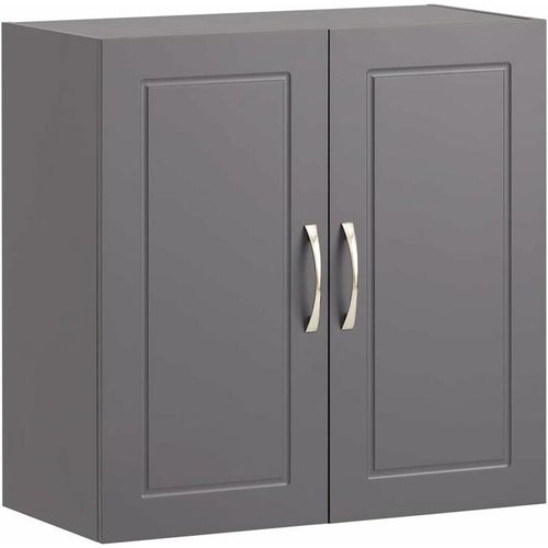 4251388621097 - FRG231-DG Hängeschrank Badschrank mit Zwei Türen Küchenschrank Medizinschrank Wandschrank Badmöbel schwarz bht ca 60x60x30cm - Sobuy