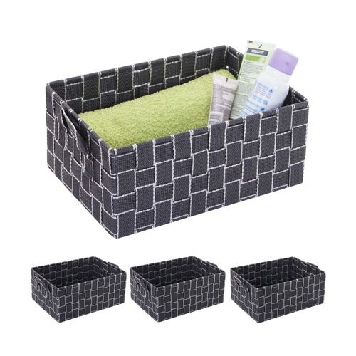 4057651255248 - 4er-Set Aufbewahrungskorb MCW-C37 Dekokorb Korb Körbchen Aufbewahrung Regalkorb Deko 12x28x20cm ~ dunkelgrau 4057651255248 - 4er-Set Aufbewahrungskorb MCW-C37 Dekokorb Korb Körbchen Aufbewahrung Regalkorb Deko 12x28x20cm ~ dunkelgrau