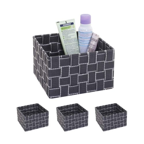 4057651255309 - 4er-Set Aufbewahrungskorb MCW-C37 Dekokorb Korb Körbchen Aufbewahrung Regalkorb Deko 12x19x19cm ~ dunkelgrau 4057651255309 - 4er-Set Aufbewahrungskorb MCW-C37 Dekokorb Korb Körbchen Aufbewahrung Regalkorb Deko 12x19x19cm ~ dunkelgrau