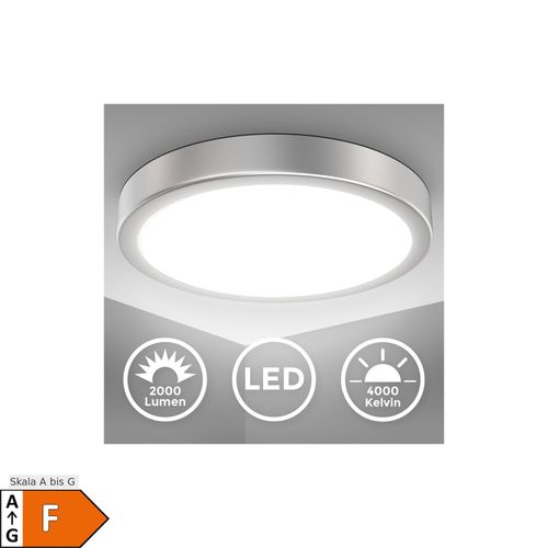 4057722009770 - Bklicht - led Deckenleuchte rund Deckenlampe Flur Küchenlampe 18W Wohnzimmer 28cm Silber 4057722009770 - Bklicht - led Deckenleuchte rund Deckenlampe Flur Küchenlampe 18W Wohnzimmer 28cm Silber