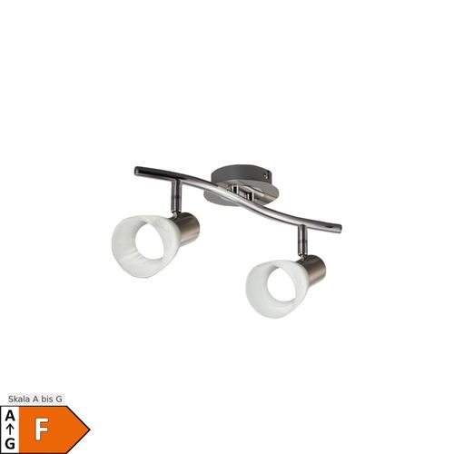 4057722000968 - Bklicht - led Deckenlampe Wohnzimmer schwenkbar E14 Metall Glas Spot Leuchte 2-flammig - 50 4057722000968 - Bklicht - led Deckenlampe Wohnzimmer schwenkbar E14 Metall Glas Spot Leuchte 2-flammig - 50