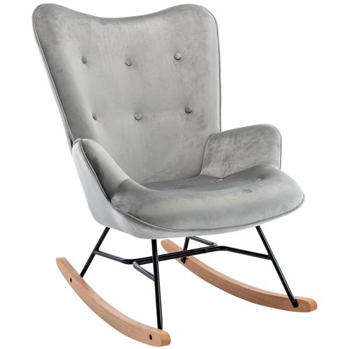 4251756417666 - Schaukelstuhl Sanka I Schaukelsessel Mit Samtbezug Und Metallgestell I Relaxsessel Mit Holzkufen 4251756417666 - Schaukelstuhl Sanka I Schaukelsessel Mit Samtbezug Und Metallgestell I Relaxsessel Mit Holzkufen