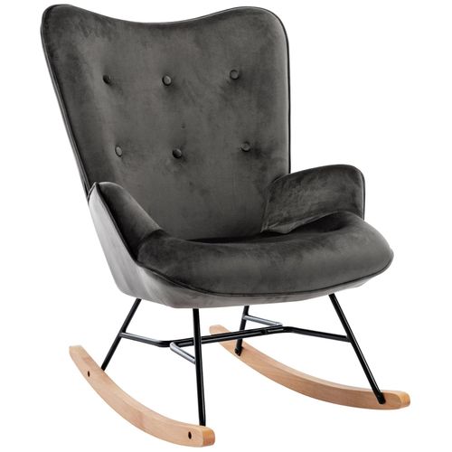 4251756417659 - Schaukelstuhl Sanka I Schaukelsessel Mit Samtbezug Und Metallgestell I Relaxsessel Mit Holzkufen 4251756417659 - Schaukelstuhl Sanka I Schaukelsessel Mit Samtbezug Und Metallgestell I Relaxsessel Mit Holzkufen