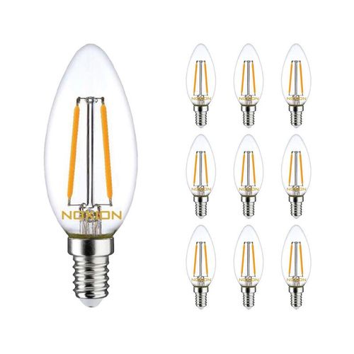 8719157037181 - Mehrfachpackung 10x Noxion Lucent LED E14 Kerze Fadenlampe Klar 25W 250lm - 827 Extra Warmweiß Dimmbar - Ersatz für - 2700K - Extra Warmweiß