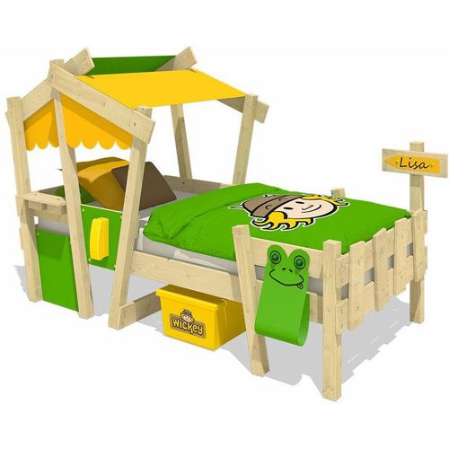 4250533937267 - Wickey Kinderbett Hausbett CrAzY Candy - Plane Holzbett 90 x 200 cm - gelb apfelgrün